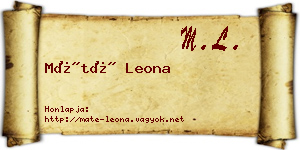 Máté Leona névjegykártya